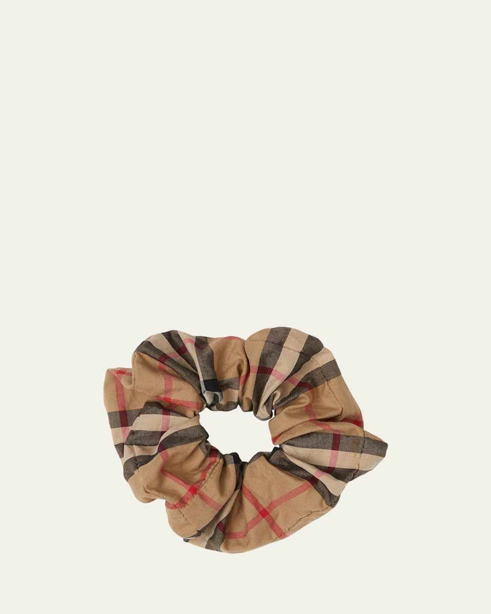 Girl's Vintage Check Cotton Scrunchie